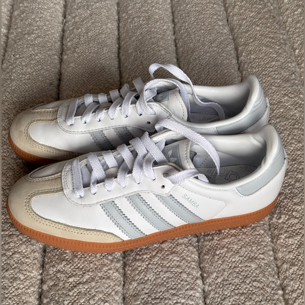 Adidas Samba White and Light Gray Sneakers